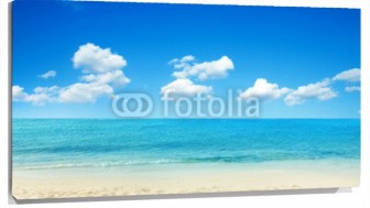 Lienzo Playa con nubes